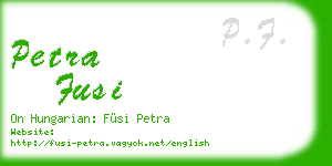 petra fusi business card